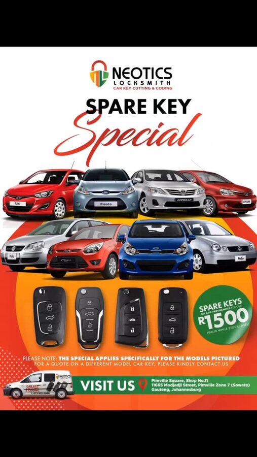 Car Key Cutting & Coding — Spare key cut and coded, Johannesburg